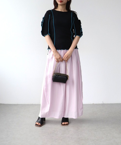 Cepica（セピカ）の「【MARECHAL TERRE / マルシャルテル】RUFFLE  SLEEVE TOPS（Tシャツ/カットソー・レディース・ブルー/ライトグレー/ブラック・FREE）」の8枚目の写真