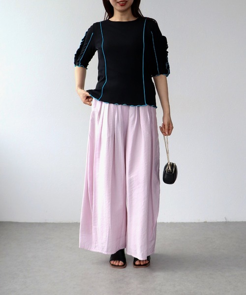 Cepica（セピカ）の「【MARECHAL TERRE / マルシャルテル】RUFFLE  SLEEVE TOPS（Tシャツ/カットソー・レディース・ブルー/ライトグレー/ブラック・FREE）」の9枚目の写真