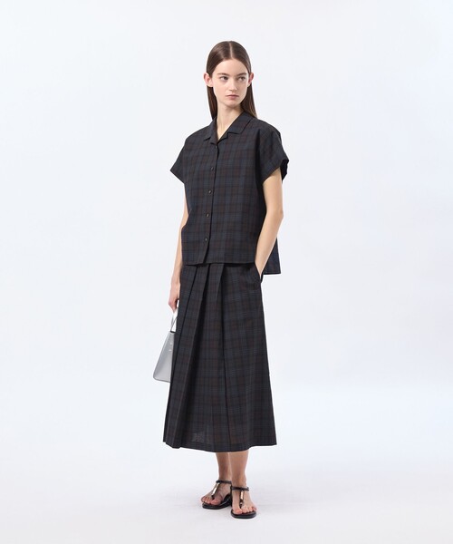 MACKINTOSH PHILOSOPHY(マッキントッシュ フィロソフィー)の「サッカーチェックタックプリーツスカート(スカート・レディース・ベージュ/ネイビー・36/38)」の4枚目の写真