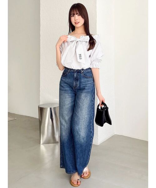 dazzlin（ダズリン）の「【POLO BCSコラボ】リボンギャザーバルーンブラウス（シャツ/ブラウス・レディース・オフホワイト/その他1/ネイビー/イエロー・FREE）」の12枚目の写真