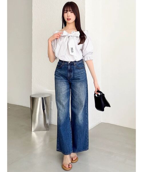 dazzlin（ダズリン）の「【POLO BCSコラボ】リボンギャザーバルーンブラウス（シャツ/ブラウス・レディース・オフホワイト/その他1/ネイビー/イエロー・FREE）」の13枚目の写真