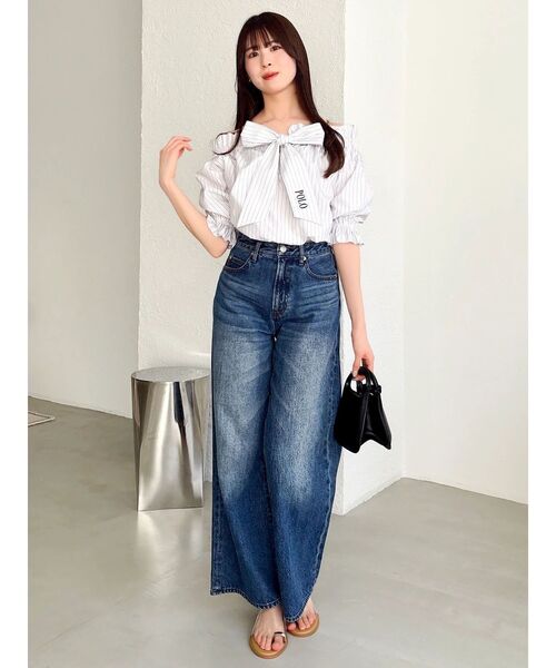 dazzlin（ダズリン）の「【POLO BCSコラボ】リボンギャザーバルーンブラウス（シャツ/ブラウス・レディース・オフホワイト/その他1/ネイビー/イエロー・FREE）」の15枚目の写真