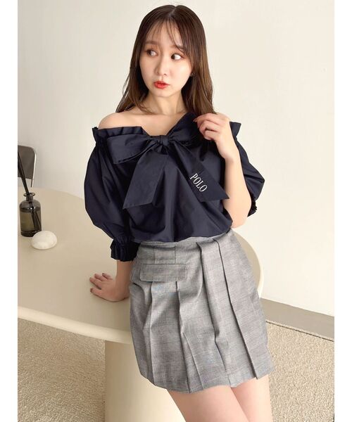 dazzlin（ダズリン）の「【POLO BCSコラボ】リボンギャザーバルーンブラウス（シャツ/ブラウス・レディース・オフホワイト/その他1/ネイビー/イエロー・FREE）」の16枚目の写真