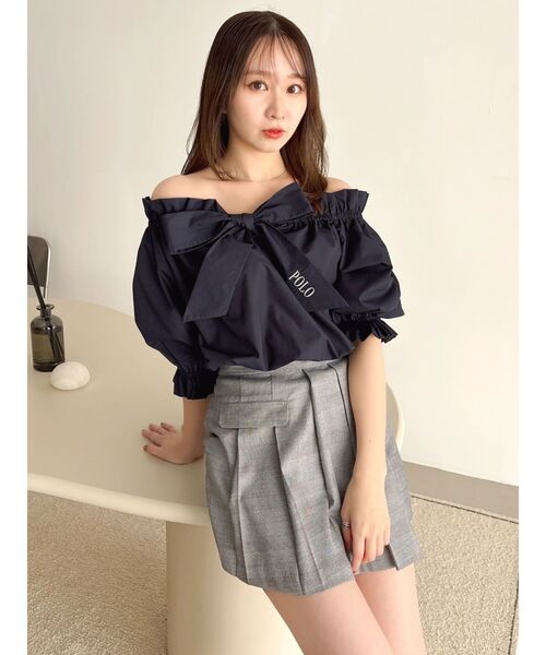 dazzlin（ダズリン）の「【POLO BCSコラボ】リボンギャザーバルーンブラウス（シャツ/ブラウス・レディース・オフホワイト/その他1/ネイビー/イエロー・FREE）」の17枚目の写真