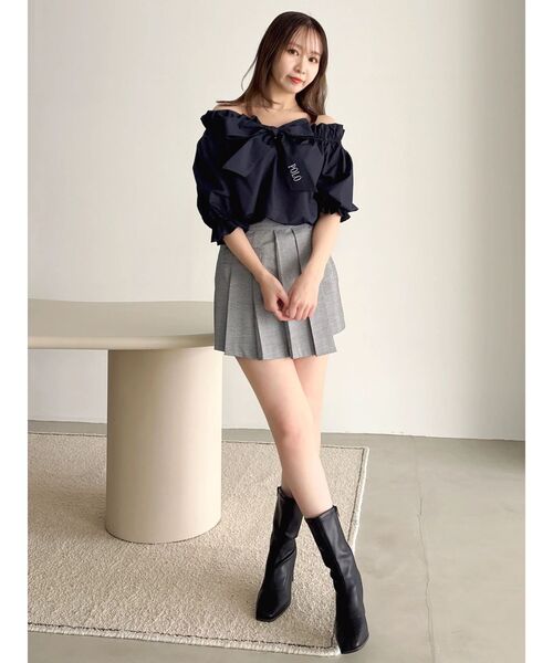 dazzlin（ダズリン）の「【POLO BCSコラボ】リボンギャザーバルーンブラウス（シャツ/ブラウス・レディース・オフホワイト/その他1/ネイビー/イエロー・FREE）」の19枚目の写真