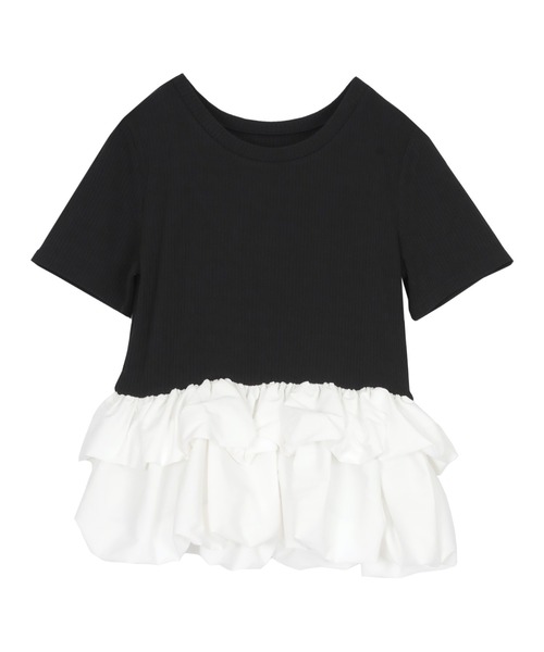 titivate(ティティベイト)の「バルーンヘムドッキングトップス(Tシャツ/カットソー・レディース・ブラック/アイボリー・S/M/L)」の14枚目の写真