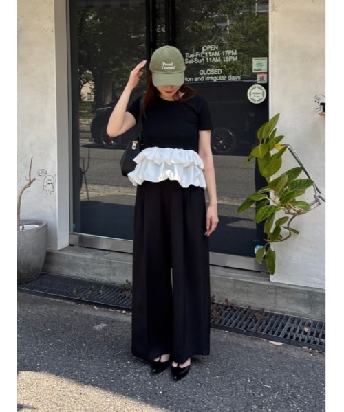 titivate(ティティベイト)の「バルーンヘムドッキングトップス(Tシャツ/カットソー・レディース・ブラック/アイボリー・S/M/L)」の22枚目の写真
