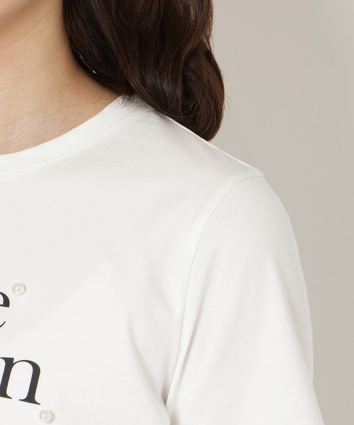 Rose Tiara（ローズティアラ）の「reste mignon ロゴTシャツ（Tシャツ/カットソー・レディース・オフホワイト/バイオレット/ブラック・38/42/40/46）」の9枚目の写真