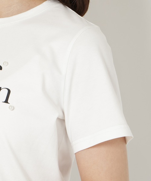 Rose Tiara（ローズティアラ）の「reste mignon ロゴTシャツ（Tシャツ/カットソー・レディース・オフホワイト/バイオレット/ブラック・38/42/40/46）」の8枚目の写真
