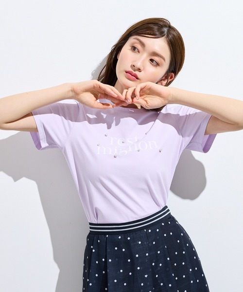 Rose Tiara（ローズティアラ）の「reste mignon ロゴTシャツ（Tシャツ/カットソー・レディース・オフホワイト/バイオレット/ブラック・38/42/40/46）」の20枚目の写真