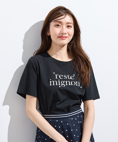 Rose Tiara（ローズティアラ）の「reste mignon ロゴTシャツ（Tシャツ/カットソー・レディース・オフホワイト/バイオレット/ブラック・38/42/40/46）」の17枚目の写真