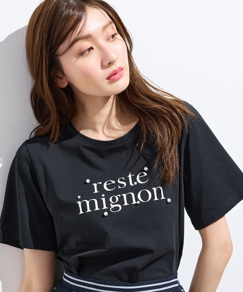 Rose Tiara（ローズティアラ）の「reste mignon ロゴTシャツ（Tシャツ/カットソー・レディース・オフホワイト/バイオレット/ブラック・38/42/40/46）」の14枚目の写真