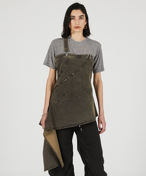 PRANK PROJECT（プランクプロジェクト）の「【2026Summer Pre-Order】アシンメトリーデニムチュニック / Asymmetrical Denim Tunic（チュニック・レディース・ベージュ/ネイビー/ブルー・FREE）」の2枚目の写真