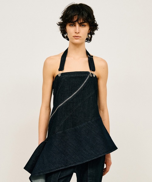 PRANK PROJECT（プランクプロジェクト）の「【2026Summer Pre-Order】アシンメトリーデニムチュニック / Asymmetrical Denim Tunic（チュニック・レディース・ベージュ/ネイビー/ブルー・FREE）」の3枚目の写真