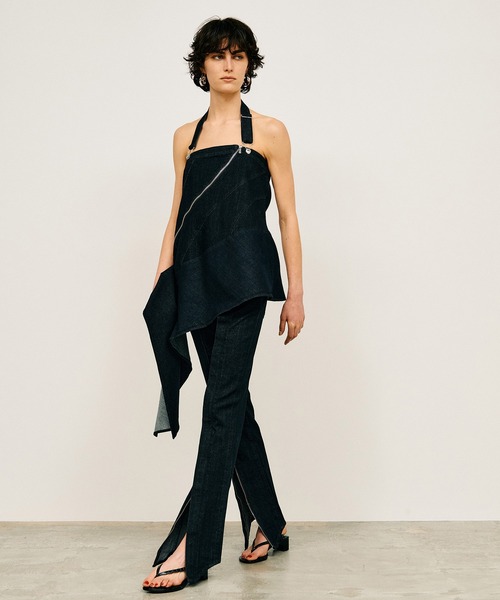 PRANK PROJECT（プランクプロジェクト）の「【2026Summer Pre-Order】アシンメトリーデニムチュニック / Asymmetrical Denim Tunic（チュニック・レディース・ベージュ/ネイビー/ブルー・FREE）」の9枚目の写真