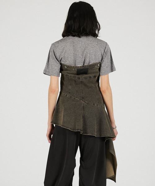 PRANK PROJECT（プランクプロジェクト）の「【2026Summer Pre-Order】アシンメトリーデニムチュニック / Asymmetrical Denim Tunic（チュニック・レディース・ベージュ/ネイビー/ブルー・FREE）」の14枚目の写真