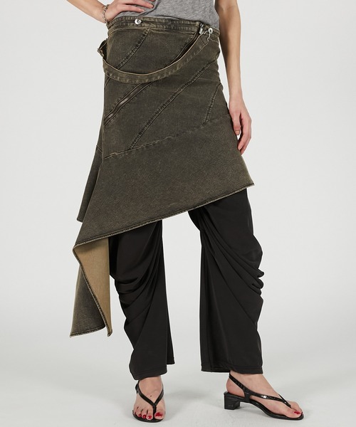 PRANK PROJECT（プランクプロジェクト）の「【2026Summer Pre-Order】アシンメトリーデニムチュニック / Asymmetrical Denim Tunic（チュニック・レディース・ベージュ/ネイビー/ブルー・FREE）」の16枚目の写真