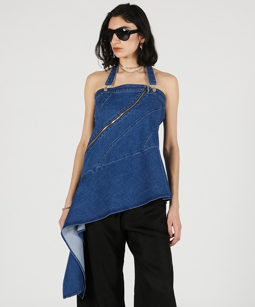 PRANK PROJECT（プランクプロジェクト）の「【2026Summer Pre-Order】アシンメトリーデニムチュニック / Asymmetrical Denim Tunic（チュニック・レディース・ベージュ/ネイビー/ブルー・FREE）」の21枚目の写真