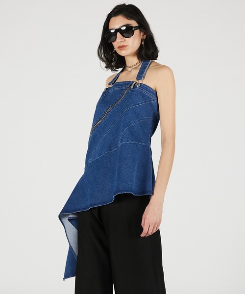 PRANK PROJECT（プランクプロジェクト）の「【2026Summer Pre-Order】アシンメトリーデニムチュニック / Asymmetrical Denim Tunic（チュニック・レディース・ベージュ/ネイビー/ブルー・FREE）」の22枚目の写真