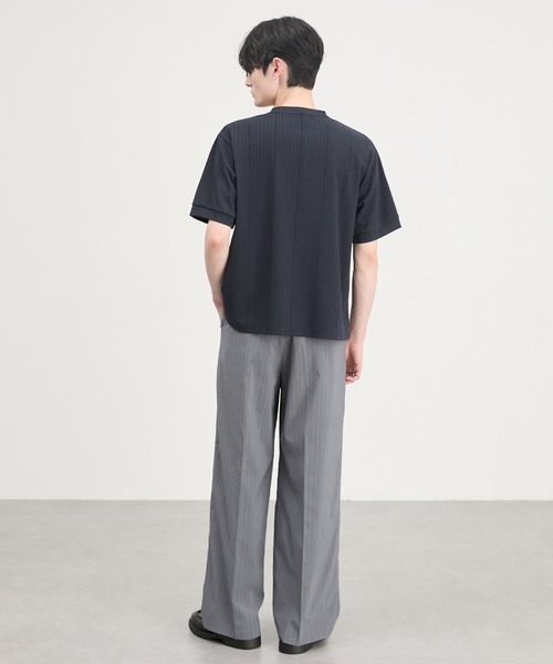 CIYOT（シヨウト）の「【CIYOT】ウールライク ストレート 1タック センタープレス  ワイドパンツ / スラックス（スラックス・メンズ・ブラック系/チャコール/ブラック/グレー系・S/M/L）」の18枚目の写真