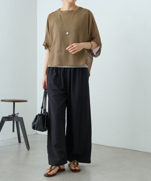 BEARDSLEY（ビアズリー）の「ウエストシャーリングパンツ（その他パンツ・レディース・カーキ/ブラック・FREE）」の7枚目の写真