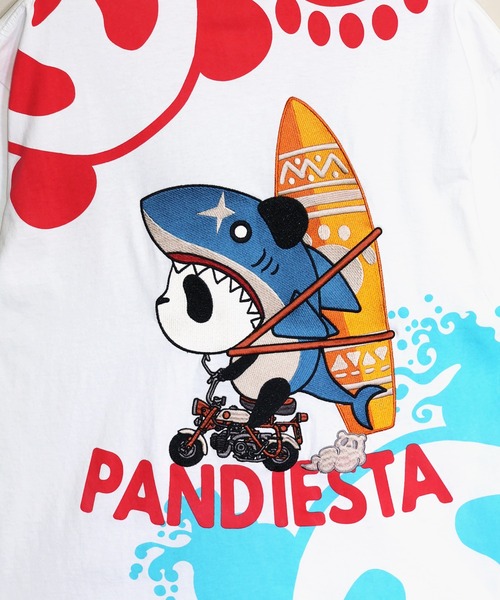 PANDIESTA（パンディエスタ）の「サーフライドシャークTシャツ(M2)（Tシャツ/カットソー・メンズ・サックスブルー/ブラック/ホワイト・L/M/XXL/XL）」の4枚目の写真