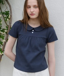 GIUNON | round collar rib t-shirt / ラウンドカラーリブTシャツ(Tシャツ/カットソー)