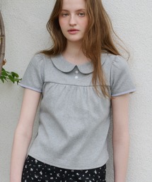 GIUNON | round collar rib t-shirt / ラウンドカラーリブTシャツ(Tシャツ/カットソー)