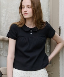 GIUNON | round collar rib t-shirt / ラウンドカラーリブTシャツ(Tシャツ/カットソー)