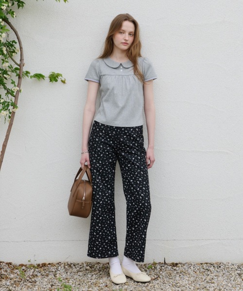GIUNON(ジウノン)の「round collar rib t-shirt / ラウンドカラーリブTシャツ(Tシャツ/カットソー・レディース・ネイビー/ブルー/ブラック/グレー・FREE)」の21枚目の写真