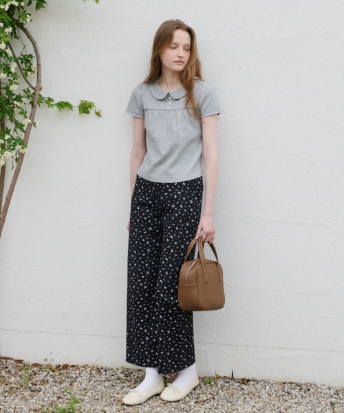 GIUNON(ジウノン)の「round collar rib t-shirt / ラウンドカラーリブTシャツ(Tシャツ/カットソー・レディース・ネイビー/ブルー/ブラック/グレー・FREE)」の22枚目の写真