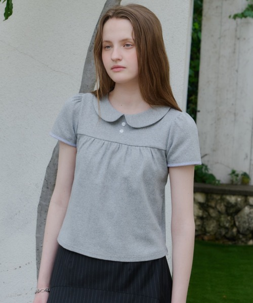 GIUNON(ジウノン)の「round collar rib t-shirt / ラウンドカラーリブTシャツ(Tシャツ/カットソー・レディース・ネイビー/ブルー/ブラック/グレー・FREE)」の18枚目の写真
