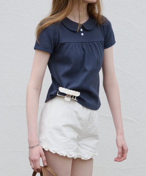 GIUNON(ジウノン)の「round collar rib t-shirt / ラウンドカラーリブTシャツ(Tシャツ/カットソー・レディース・ネイビー/ブルー/ブラック/グレー・FREE)」の10枚目の写真