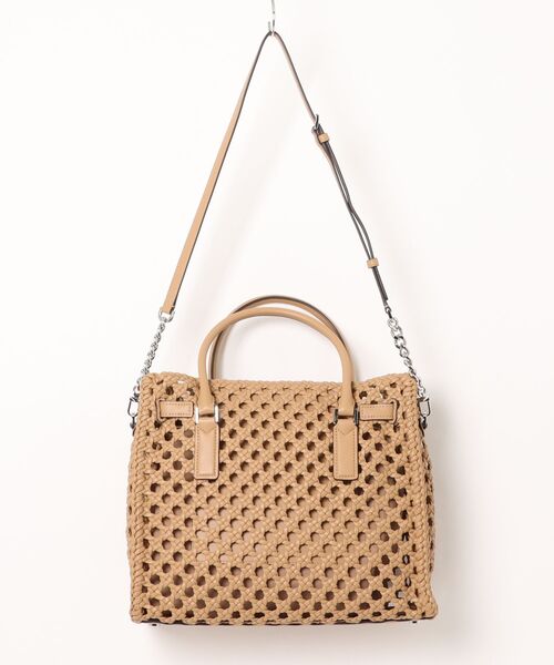 MICHAEL KORS(マイケルコース)の「HAMILTON MODERNE ハンドウーヴン サッチェル ラージ(ハンドバッグ・レディース・ベージュ系・FREE)」の7枚目の写真