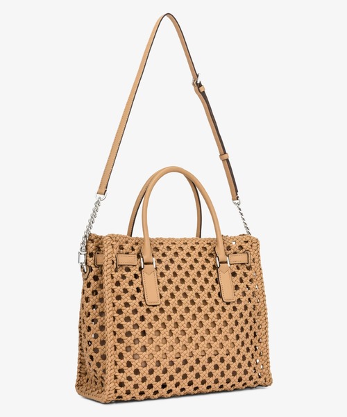 MICHAEL KORS(マイケルコース)の「HAMILTON MODERNE ハンドウーヴン サッチェル ラージ(ハンドバッグ・レディース・ベージュ系・FREE)」の5枚目の写真