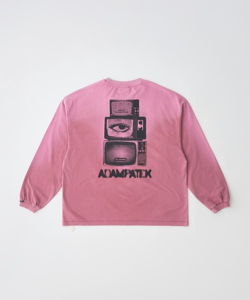 ADAM PATEK(アダムパテック)の「ADAMPATEK / noise aging embroidered long-sleeved T/ノイズプリントエイジング加工ロングスリーブT(Tシャツ/カットソー・メンズ・グリーン/ホワイト/ピンク/ブラック・1/2)」の4枚目の写真