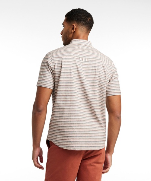 L.L.Bean(エルエルビーン)の「ストーンコースト・ヘンプ・シャツ、スライトリー・フィット 半袖 ストライプ 米国フィット・レギュラー(シャツ/ブラウス・メンズ・グレー系その他・LARGE/MEDIUM/SMALL)」の3枚目の写真