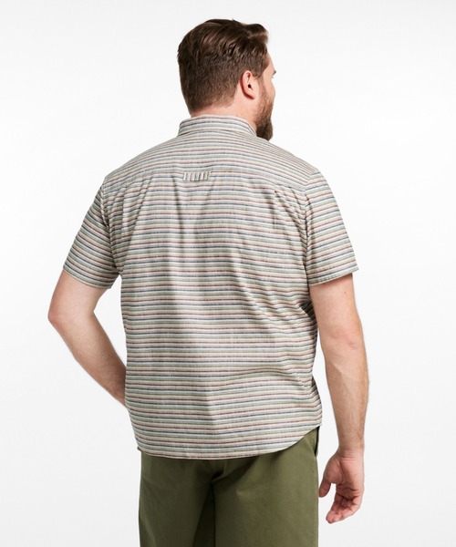 L.L.Bean(エルエルビーン)の「ストーンコースト・ヘンプ・シャツ、スライトリー・フィット 半袖 ストライプ 米国フィット・レギュラー(シャツ/ブラウス・メンズ・グレー系その他・LARGE/MEDIUM/SMALL)」の5枚目の写真