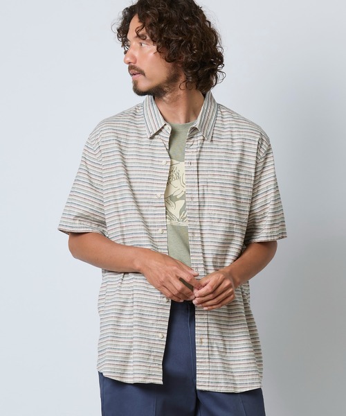 L.L.Bean(エルエルビーン)の「ストーンコースト・ヘンプ・シャツ、スライトリー・フィット 半袖 ストライプ 米国フィット・レギュラー(シャツ/ブラウス・メンズ・グレー系その他・LARGE/MEDIUM/SMALL)」の17枚目の写真