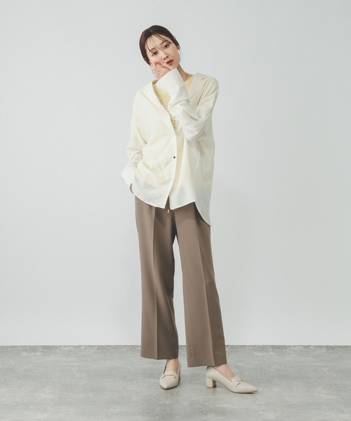 GLOBAL WORK(グローバルワーク)の「ウツクシルエットDRYイージーパンツ/636550(その他パンツ・レディース・ブラック/ライトグレー/ネイビー/ダークブラウン/ブラウン・XL-Long/X-LARGE/S-Long/LARGE/M-Long/L-Long/XX-LARGE/X-SMALL/MEDIUM/SMALL)」の7枚目の写真
