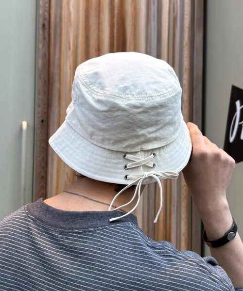 CIAOPANIC TYPY(チャオパニックティピー)の「【UNISEX】レースアップナイロンバケットハット(ハット・レディース・カーキ/ブラック/ホワイト・ONE SIZE)」の12枚目の写真