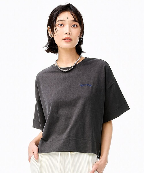 coca(coca)(コカ)の「ボックスシルエットロゴトップス(Tシャツ/カットソー・レディース・チャコール/アイボリー・L/M/S)」の9枚目の写真