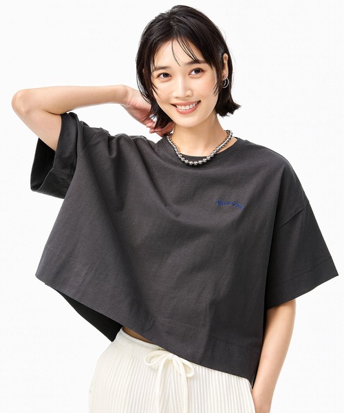 coca(coca)(コカ)の「ボックスシルエットロゴトップス(Tシャツ/カットソー・レディース・チャコール/アイボリー・L/M/S)」の13枚目の写真