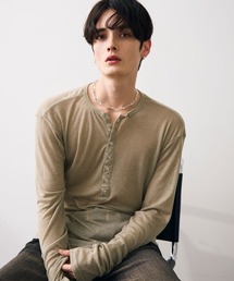 Natural drape henley top / ナチュラルドレープヘンリーカットソー