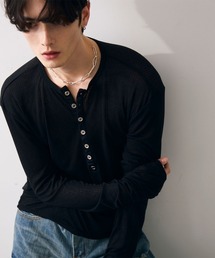 Shoowtime | Natural drape henley top / ナチュラルドレープヘンリーカットソー(Tシャツ/カットソー)