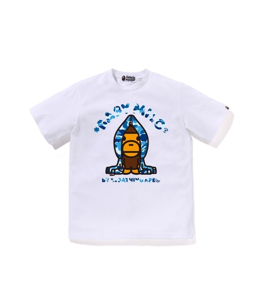 A BATHING APE(アベイシングエイプ)の「ABC CAMO MILO HOODIE TEE(Tシャツ/カットソー・キッズ・ホワイト×グリーン/ホワイト×ブルー/ブラック×グリーン/ブラック×ピンク/ホワイト×ピンク/ブラック×ブルー・150/160)」の3枚目の写真