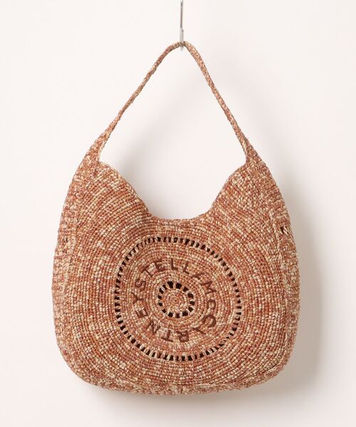 STELLA McCARTNEY(ステラマッカートニー)の「Logo Small Crochet Raffia Hobo Bag / ロゴ ラフィア クロシェ スモール ホーボーバッグ(トートバッグ・レディース・ナチュラル・ONE SIZE)」の1枚目の写真