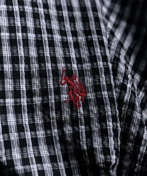 U.S. POLO ASSN.(ユーエスポロアッスン)の「U.S. POLO ASSN ワンポイント刺繍ブロードオープンカラーシャツ(シャツ/ブラウス・メンズ・ホワイト/ブルー/チャコール/ブラック系・M/S/L/XL)」の8枚目の写真