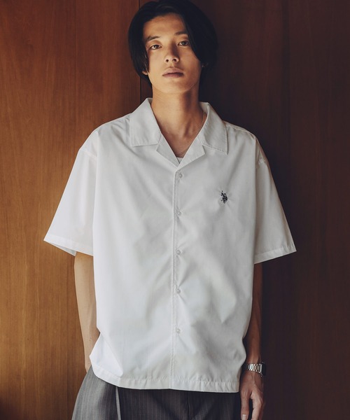 U.S. POLO ASSN.(ユーエスポロアッスン)の「U.S. POLO ASSN ワンポイント刺繍ブロードオープンカラーシャツ(シャツ/ブラウス・メンズ・ホワイト/ブルー/チャコール/ブラック系・M/S/L/XL)」の14枚目の写真