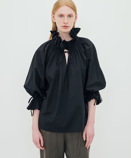 BY MALENE BIRGER(バイマレーネビルガー)の「BY MALENE BIRGER DICTE VOILE シャツ(シャツ/ブラウス・レディース・ブラック/ライトベージュ・36)」の4枚目の写真